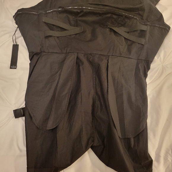 TIBI playsuit strapless wrap effect Jumpsuit,color black, size 6 - Picture 10 of 13